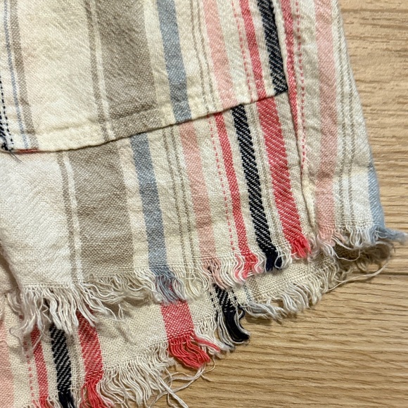 Rewash Multicolor Striped Elastic Waist Linen Blend Shorts - Picture 7 of 8